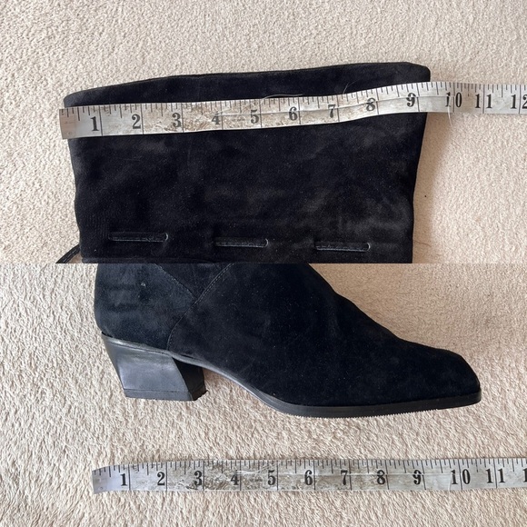 Vintage Black Suede Over-the-Knee Boots 8 - Picture 10 of 12